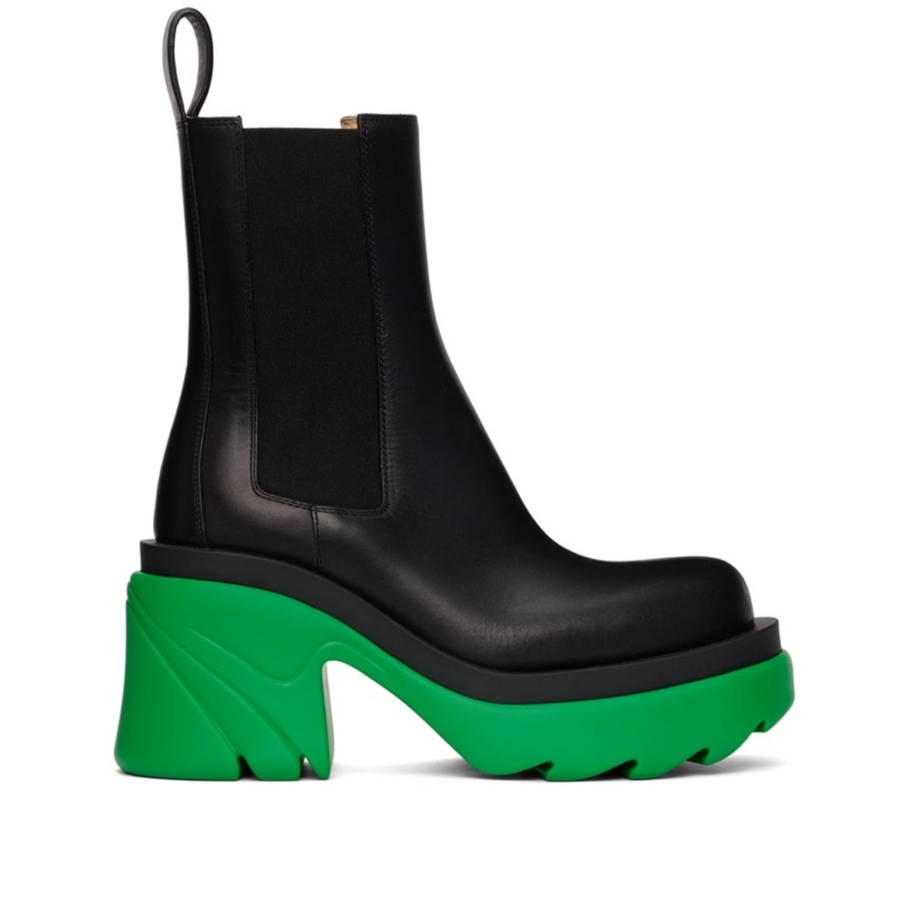 Bottega Veneta Black & Green Flash Boots